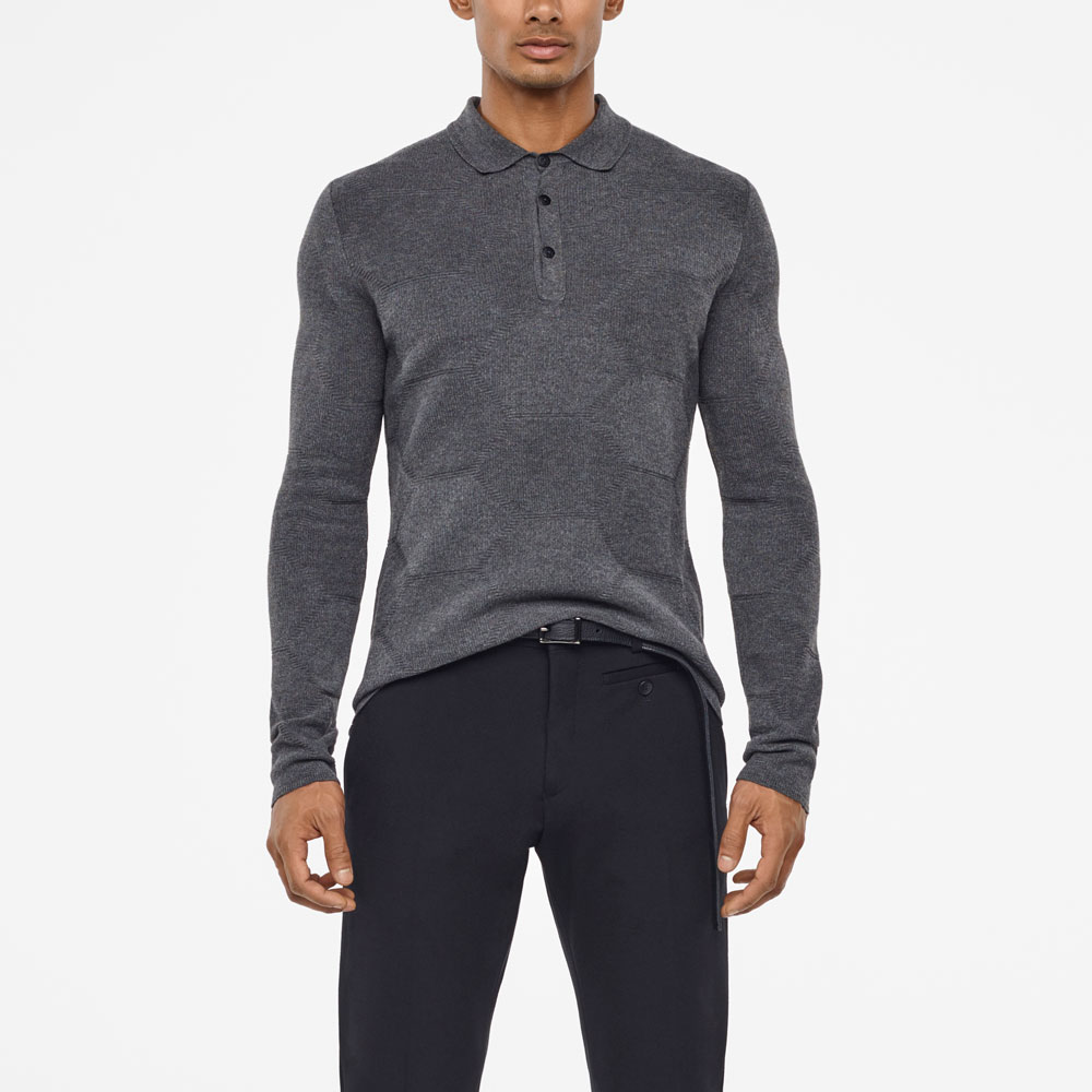 Sarah Pacini POLO SWEATER - HONEYCOMB DESIGN Front