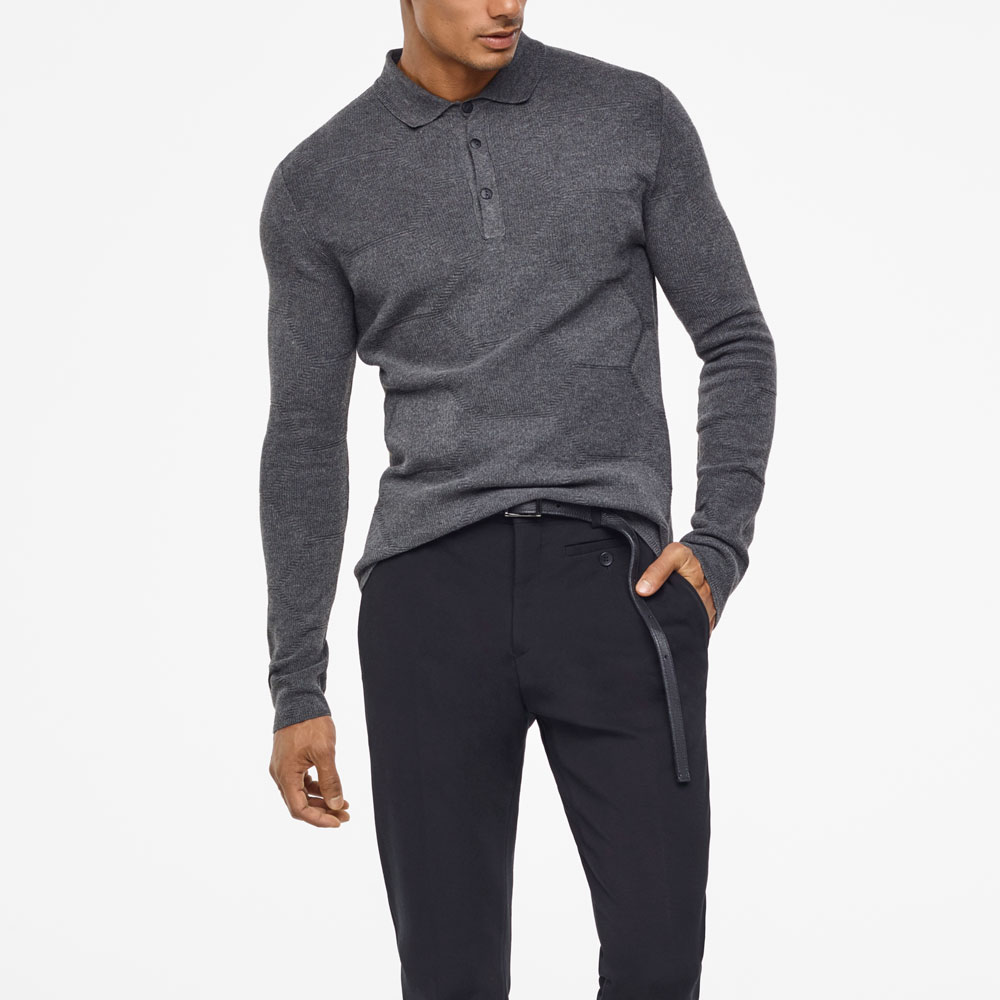 Sarah Pacini POLO SWEATER - HONEYCOMB DESIGN Mixed