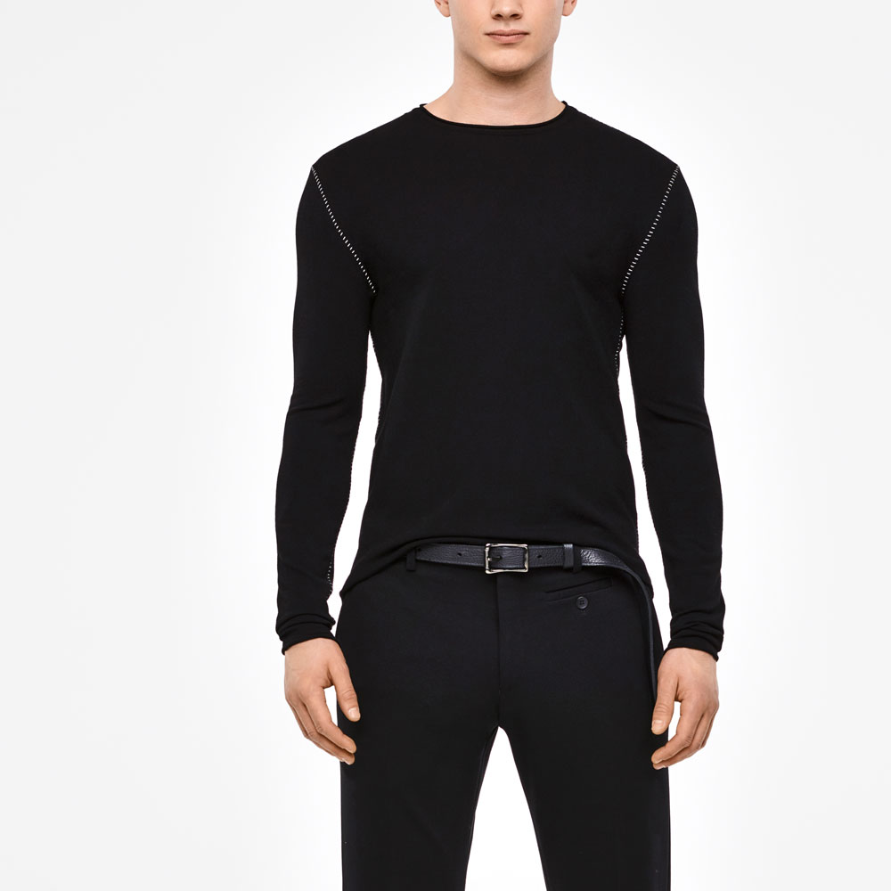 Sarah Pacini FULL SLEEVE SWEATER - OVERSTITCHED DETAILS Front
