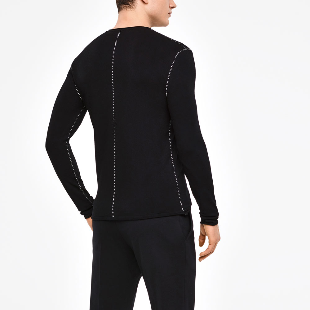 Sarah Pacini FULL SLEEVE SWEATER - OVERSTITCHED DETAILS Back view