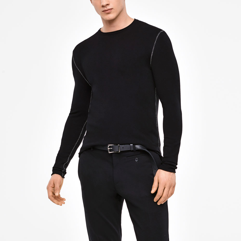 Sarah Pacini FULL SLEEVE SWEATER - OVERSTITCHED DETAILS Mixed