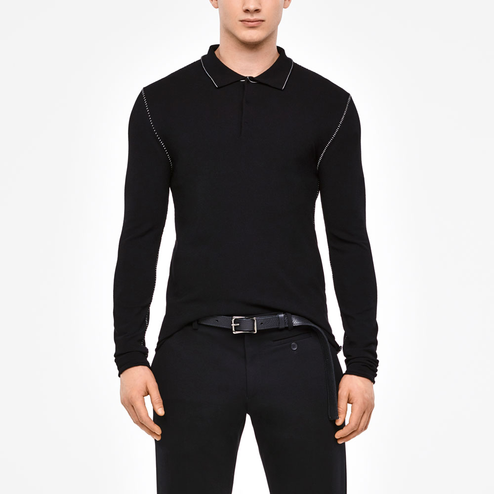 Sarah Pacini PULL COL POLO - SURPIQURES De face