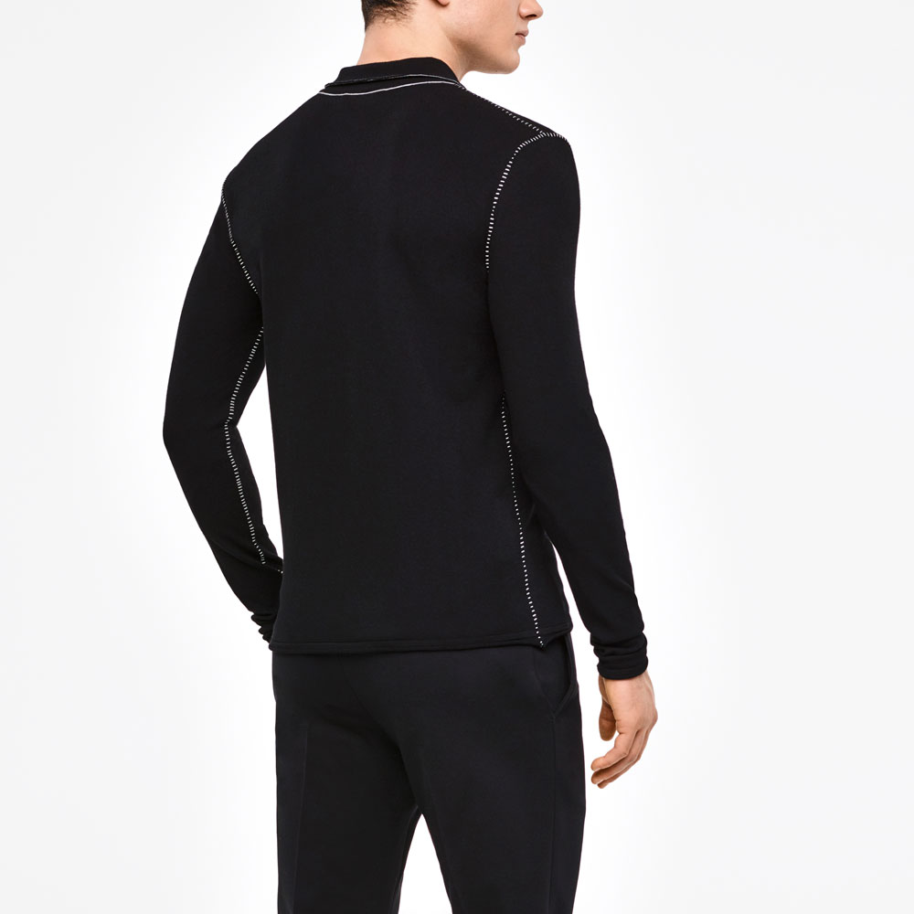 Sarah Pacini PULL COL POLO - SURPIQURES Derrière
