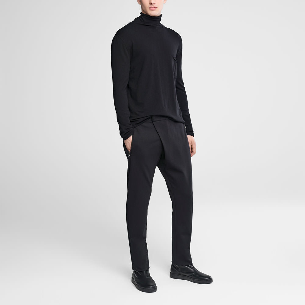 Men's Pants in Stretch Fabric. Sarouel Men Asymetric Layered Jogger Pants