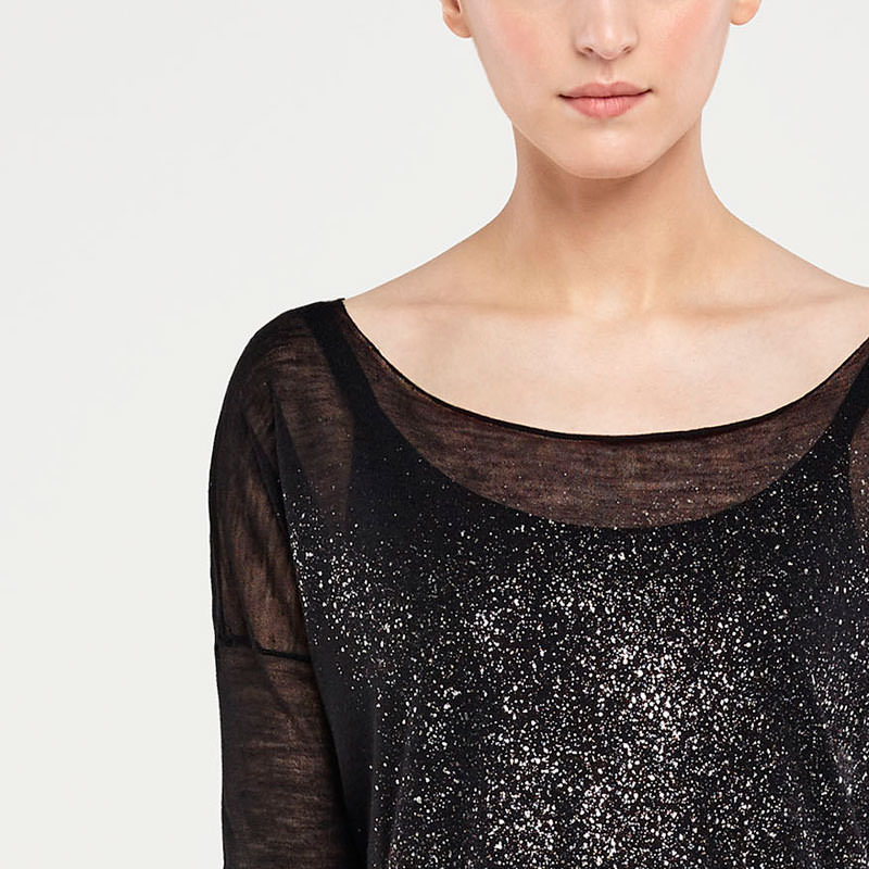 Sarah Pacini PULL COURT - PLUIE D'ETOILES De face