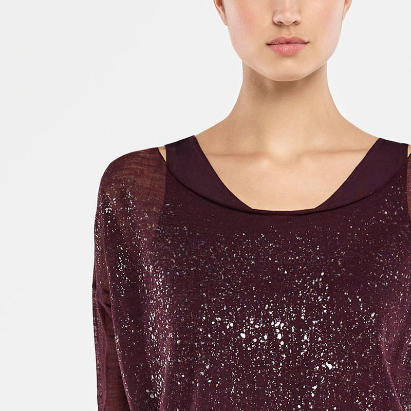 Sarah Pacini PULL COURT - PLUIE D'ETOILES De face