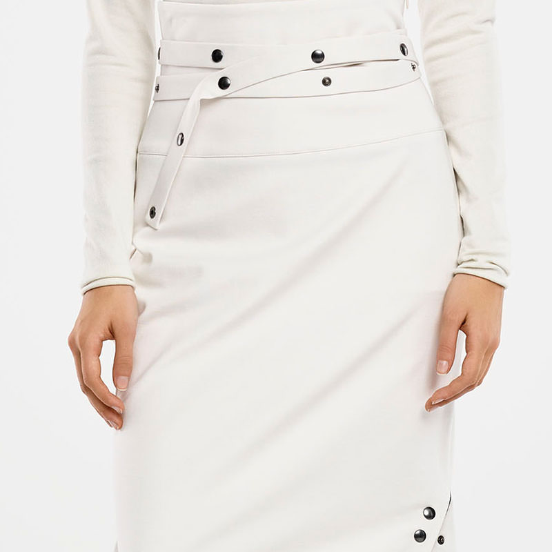 Sarah Pacini JUPE MAXI – FENTE À BOUTONS De face