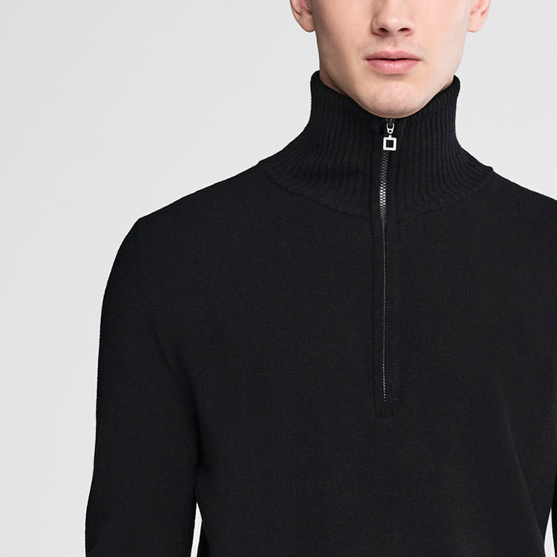 Sarah Pacini Stehkragenpullover mit Reißverschluss Vorne