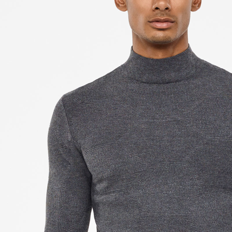 Sarah Pacini STEHKRAGENPULLOVER - WABENDESIGN Vorne