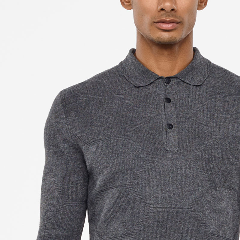 Sarah Pacini POLO SWEATER - HONEYCOMB DESIGN Front