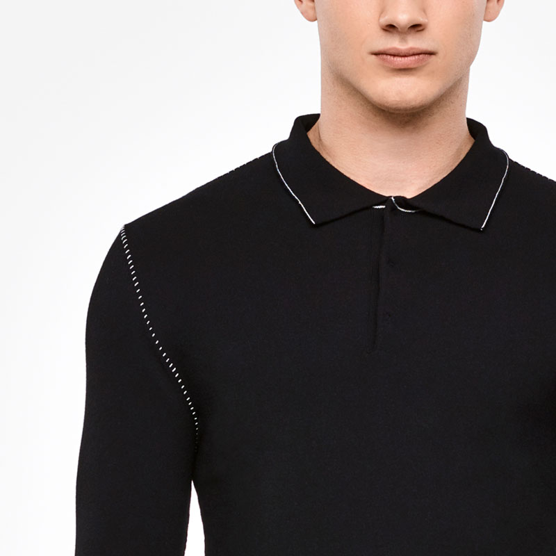 Sarah Pacini PULL COL POLO - SURPIQURES De face