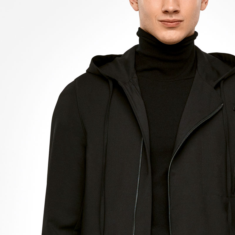 Sarah Pacini VESTE EN GABARDINE - CAPUCHE De face