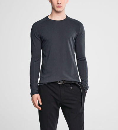 Sarah Pacini Rundhalspullover mit kontrastkante - front