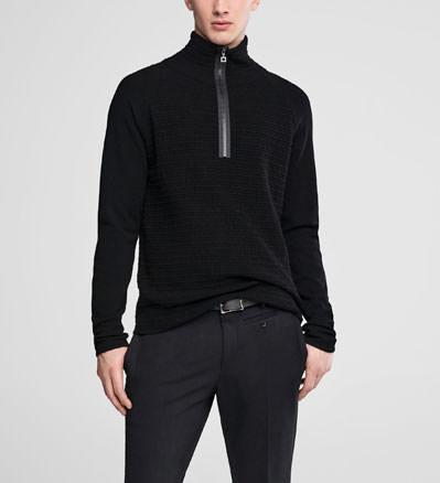 Sarah Pacini Stehkragenpullover mit reißverschluss - front