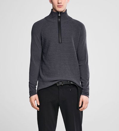 Sarah Pacini Stehkragenpullover mit reißverschluss - front