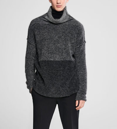 Sarah Pacini Ombré-pullover aus mohair - stehkragen - front