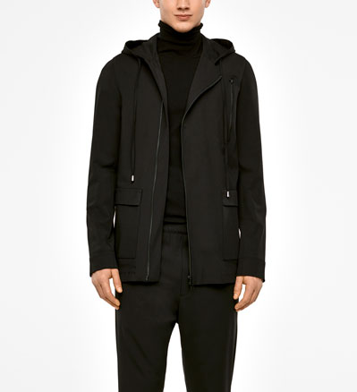 Sarah Pacini Wollgabardine-jacke - mit kapuze - front