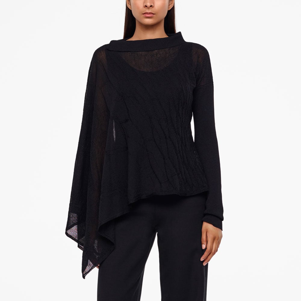 black poncho sweater