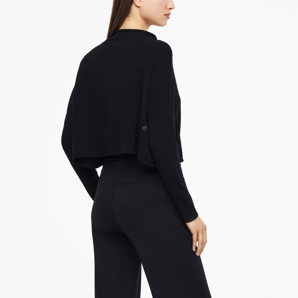 Sarah Pacini CROPPED SWEATER - FUNNEL NECK Back view
