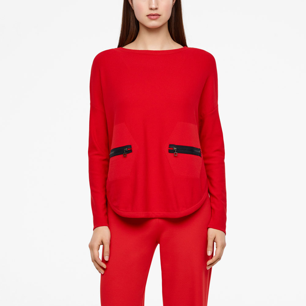 Sarah Pacini PULL LONG - POCHES ZIPS De face