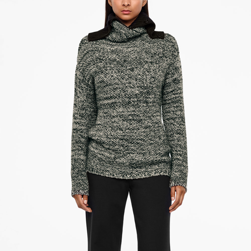 Sarah Pacini MERINO-ALPACA TRUI - KRAAG MET KNOPEN Voorzijde