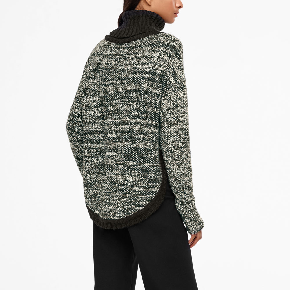 Sarah Pacini MERINO-ALPACA SWEATER - ADJUSTABLE COLLAR Back view