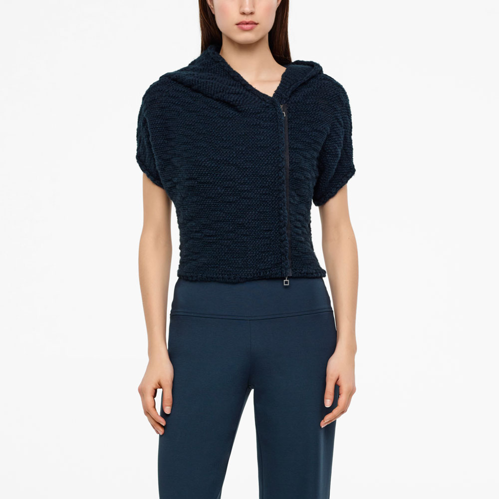 Sarah Pacini CARDIGAN COURT - EFFET SEERSUCKER De face