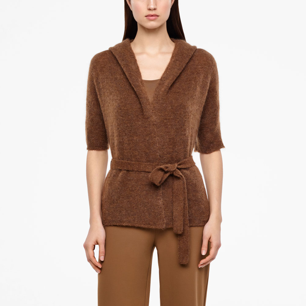 Sarah Pacini CARDIGAN À CAPUCHE - MOHAIR De face