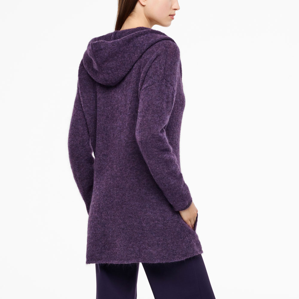 Sarah Pacini MOHAIR-MERINO CARDIGAN - LANGE MOUWEN Achterzijde
