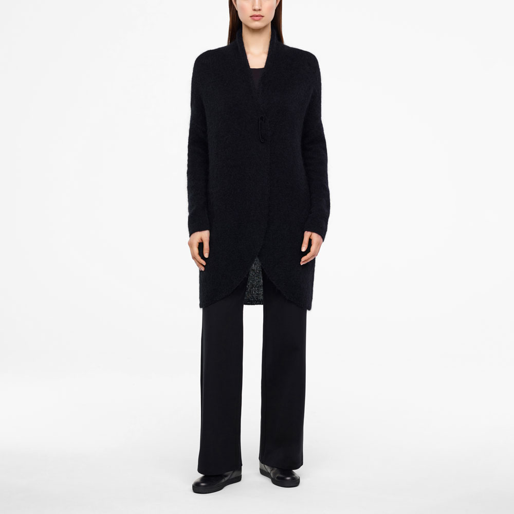 Sarah Pacini LANGE MOHAIR-MERINO CARDIGAN Voorzijde