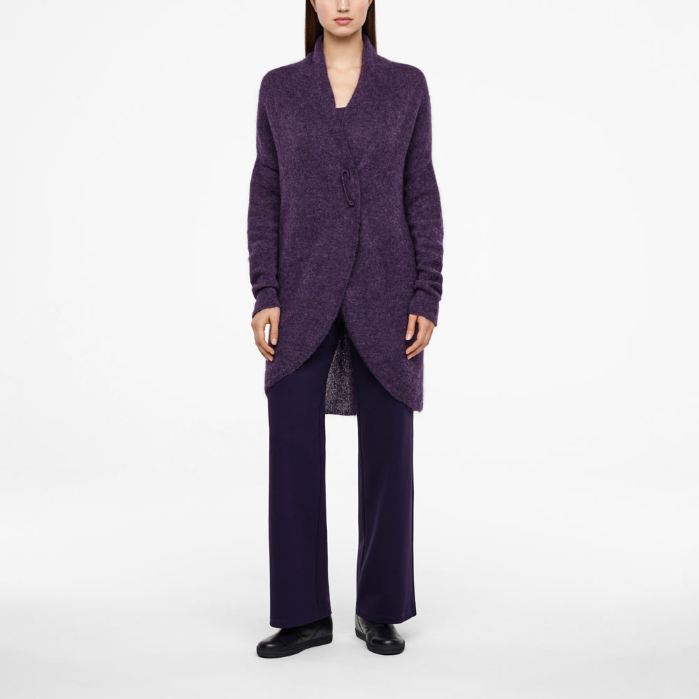 Sarah Pacini LANGE MOHAIR-MERINO CARDIGAN Voorzijde