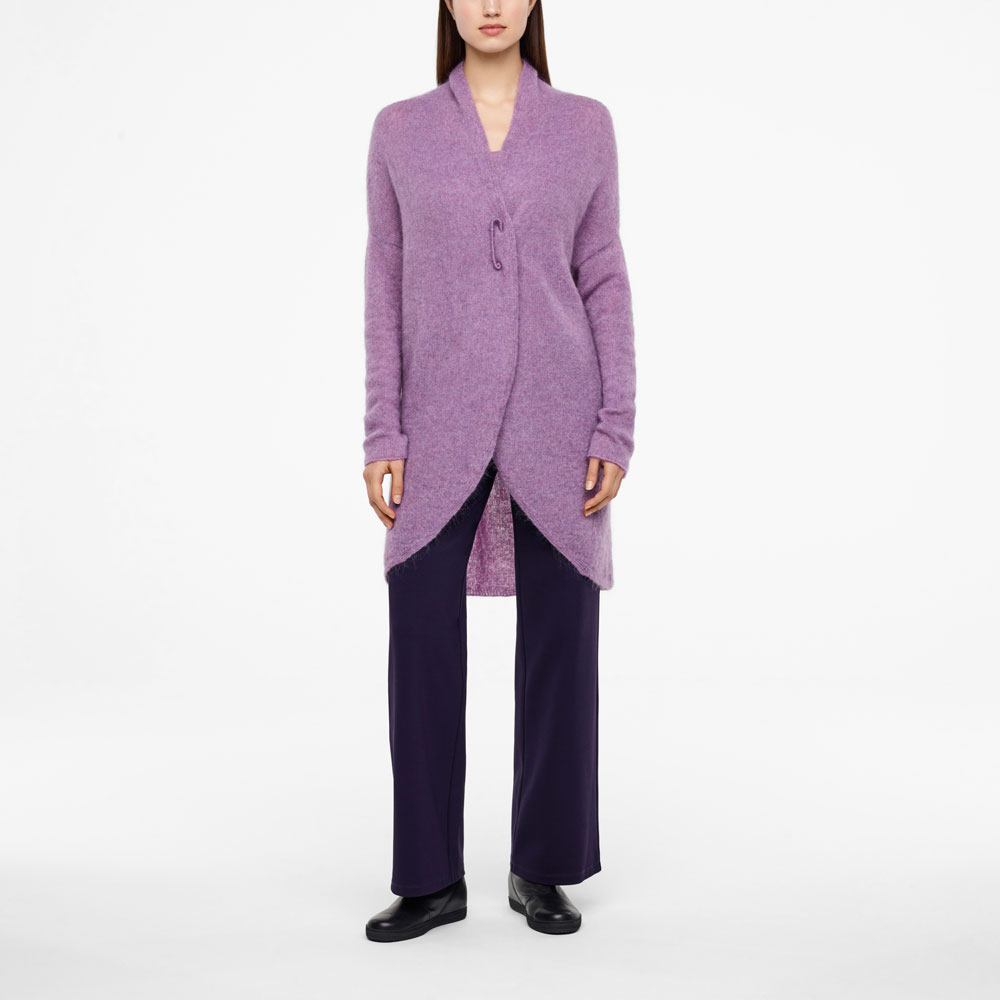 Sarah Pacini LANGE MOHAIR-MERINO CARDIGAN Voorzijde