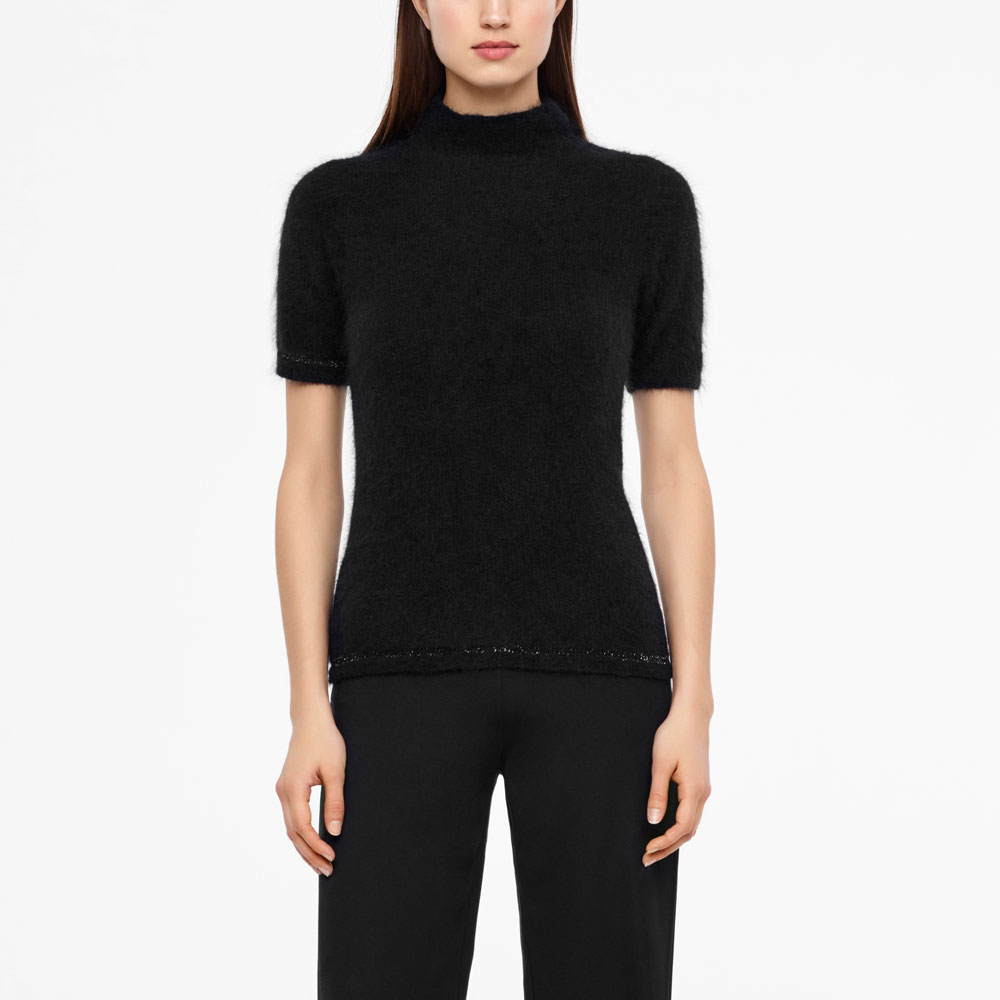 Sarah Pacini PULL COL MONTANT - EFFET BIJOU De face