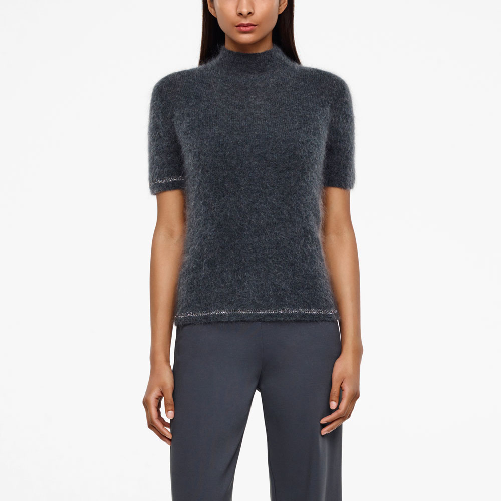 Sarah Pacini PULL COL MONTANT - EFFET BIJOU De face