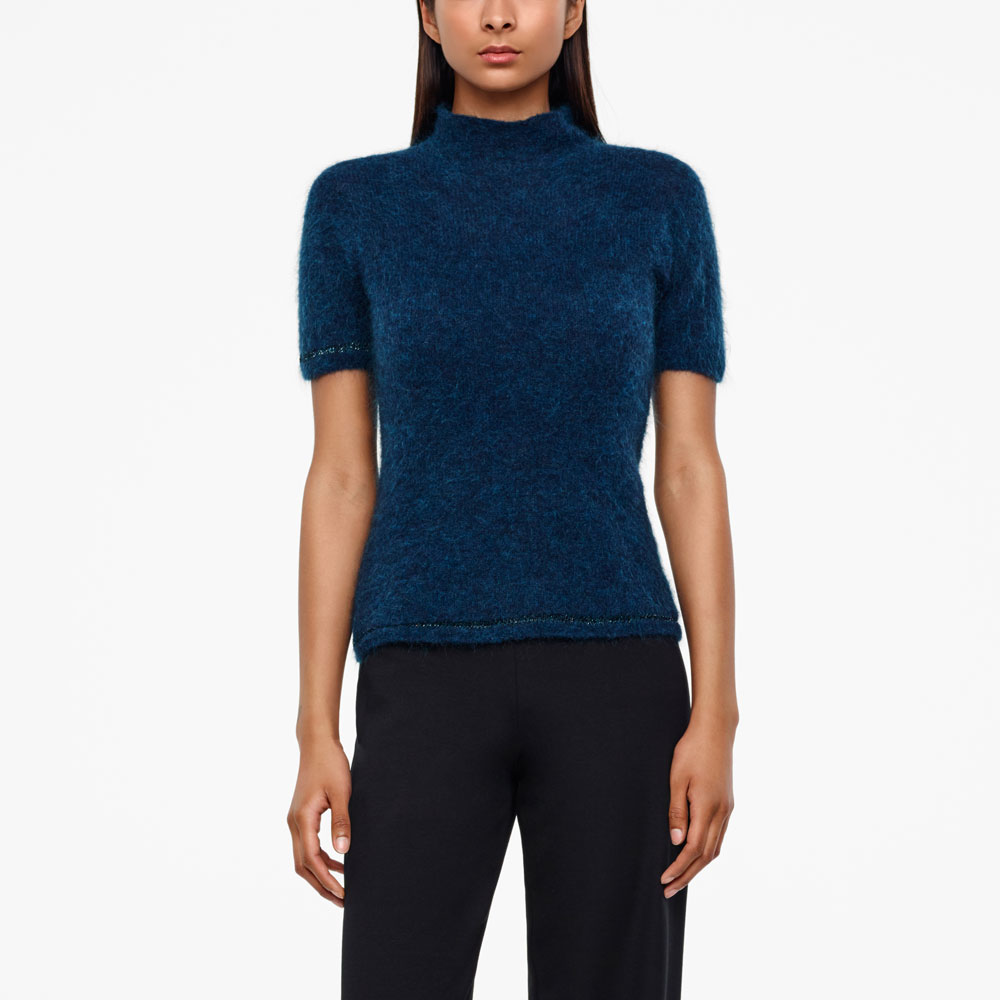 Sarah Pacini PULL COL MONTANT - EFFET BIJOU De face