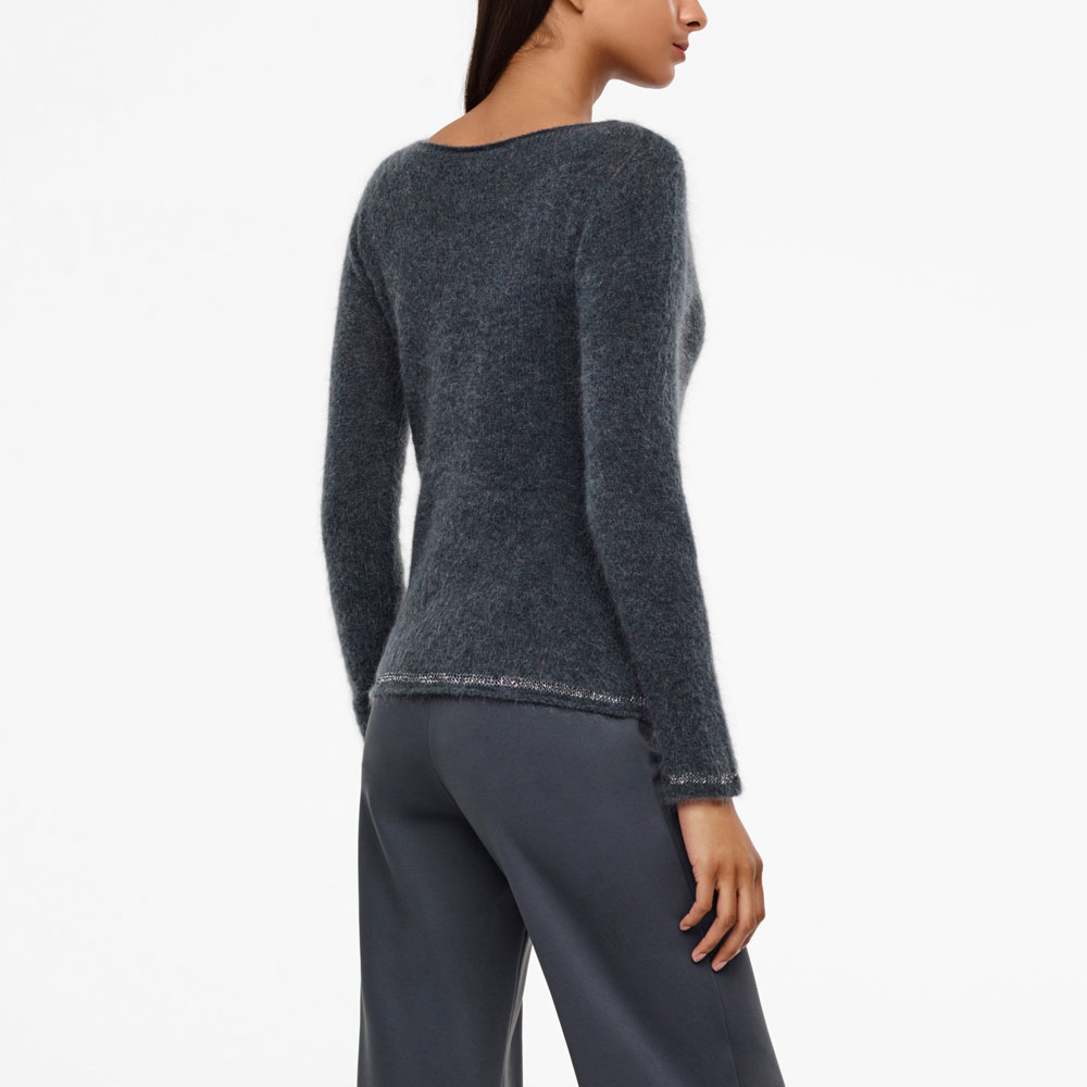 Sarah Pacini PULL COL BATEAU - EFFET BIJOU Derrière