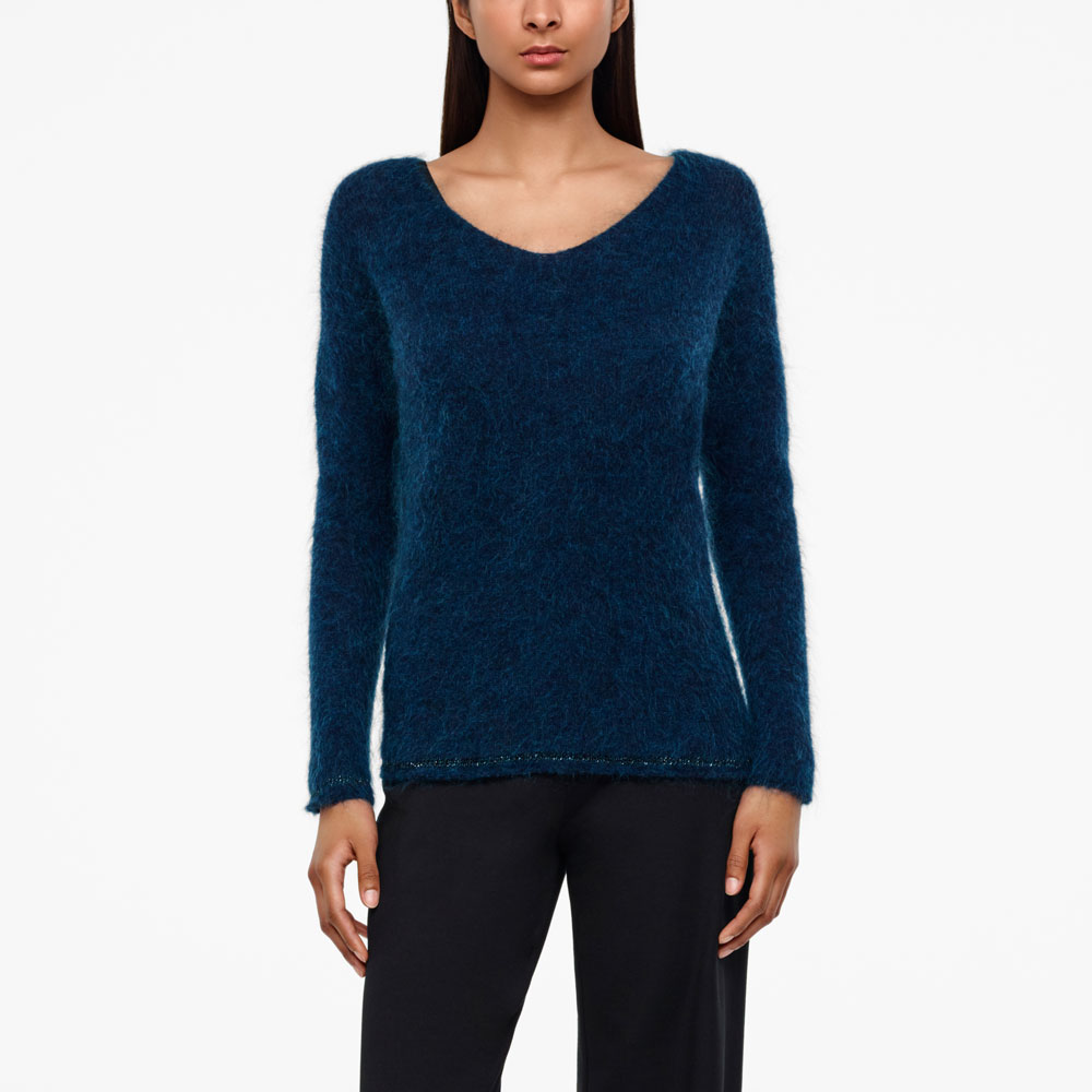 Sarah Pacini PULL COL V - EFFET BIJOU De face