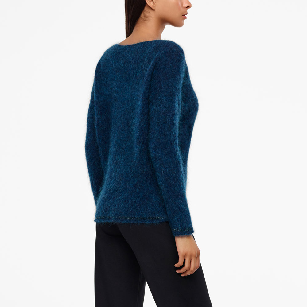 Sarah Pacini PULL COL V - EFFET BIJOU Derrière