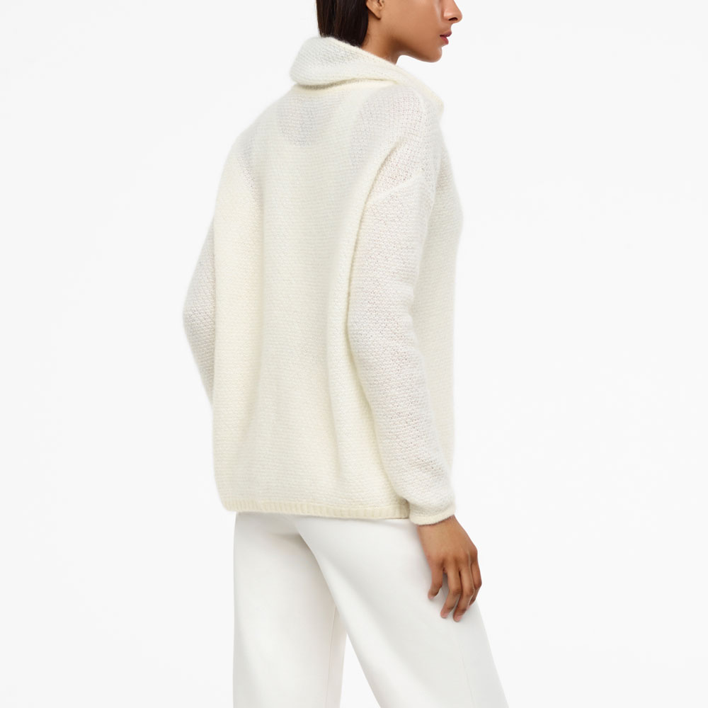 Sarah Pacini MOHAIR-MERINO-SWEATER - SCHIMMERNDER STRICK Rück