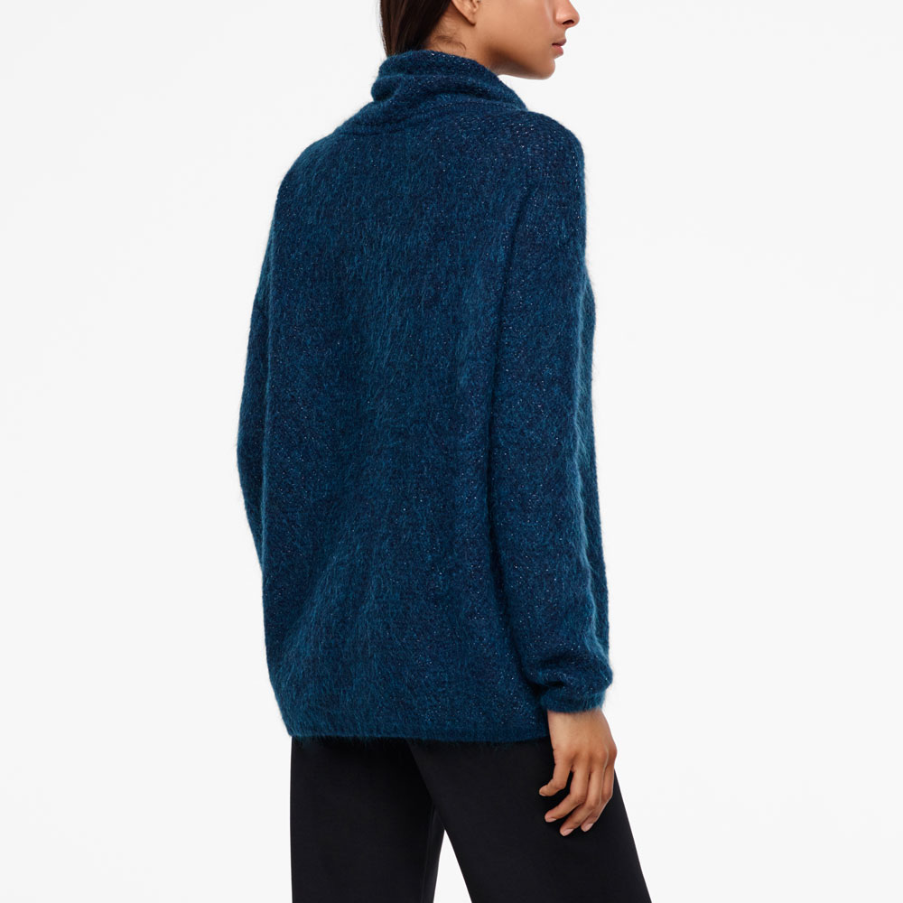 Sarah Pacini MOHAIR-MERINO-SWEATER - SCHIMMERNDER STRICK Rück