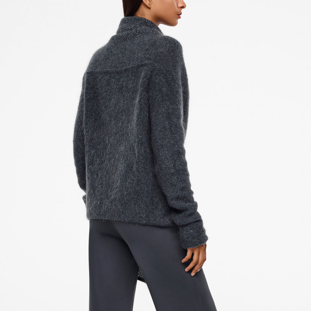 Sarah Pacini MOHAIR-MERINO CARDIGAN - BRILLIANT KNITTING Back view