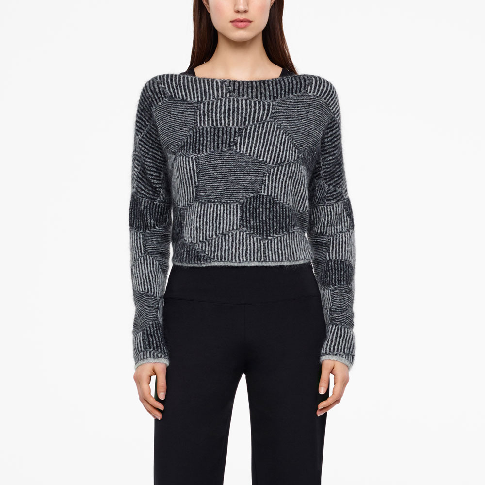 Sarah Pacini KURZER SWEATER - WABEN-JACQUARD Vorne