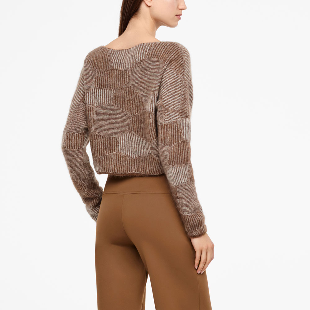 Sarah Pacini PULL COURT - MOTIF NID D'ABEILLES Derrière