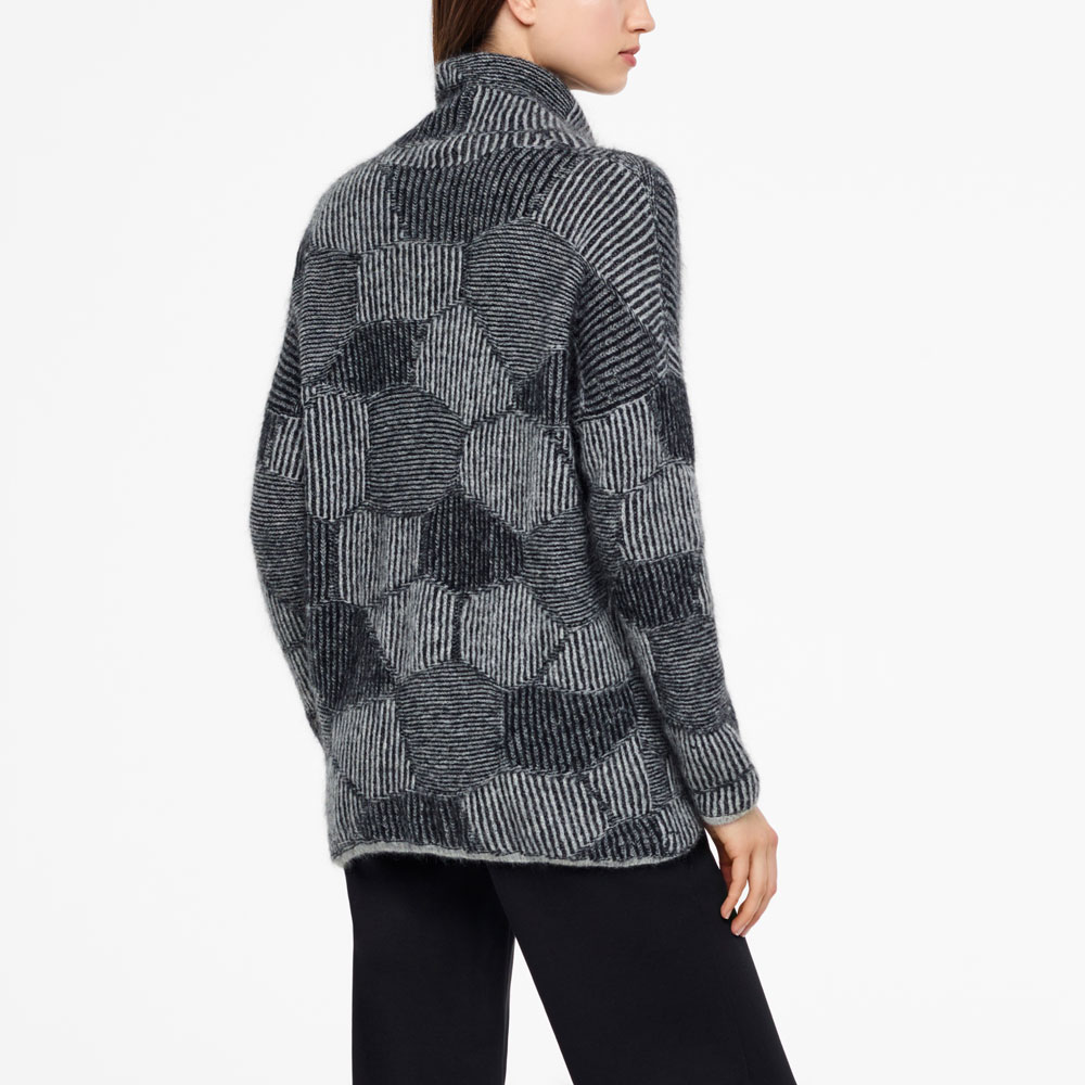 Sarah Pacini LANGER SWEATER - WABEN-JACQUARD Rück