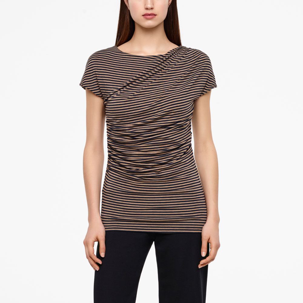 Sarah Pacini TOP RAYÉ - EFFET PLISSÉ De face