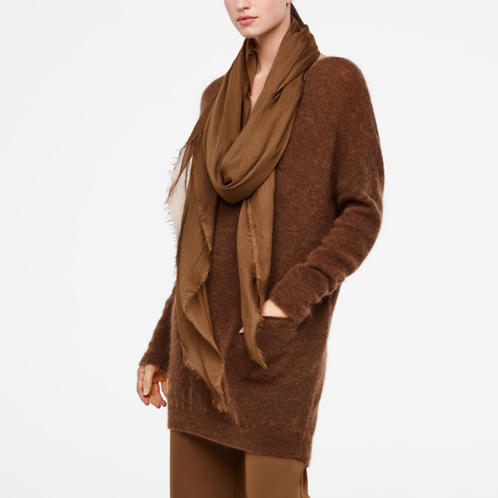 Sarah Pacini SHAWL SCARF - FRAYED EDGES Front