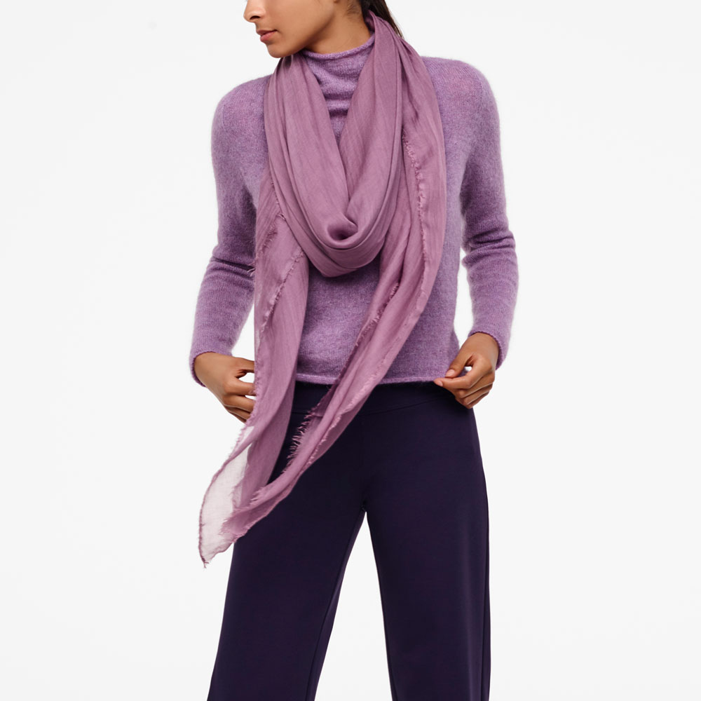 Sarah Pacini SHAWL SCARF - FRAYED EDGES Front