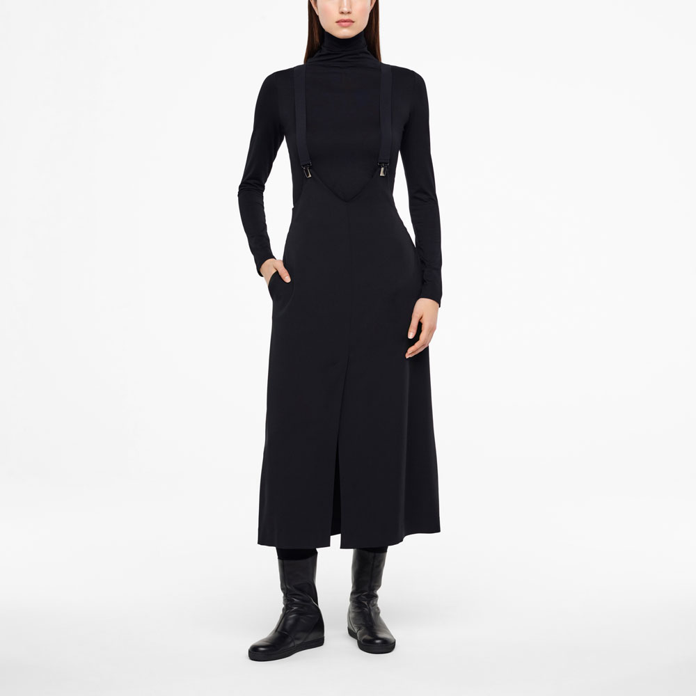 Sarah Pacini JUPE À BRETELLES - GABARDINE De face