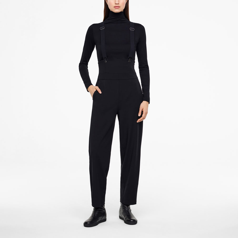 Sarah Pacini PANTALON À BRETELLES - GABARDINE De face
