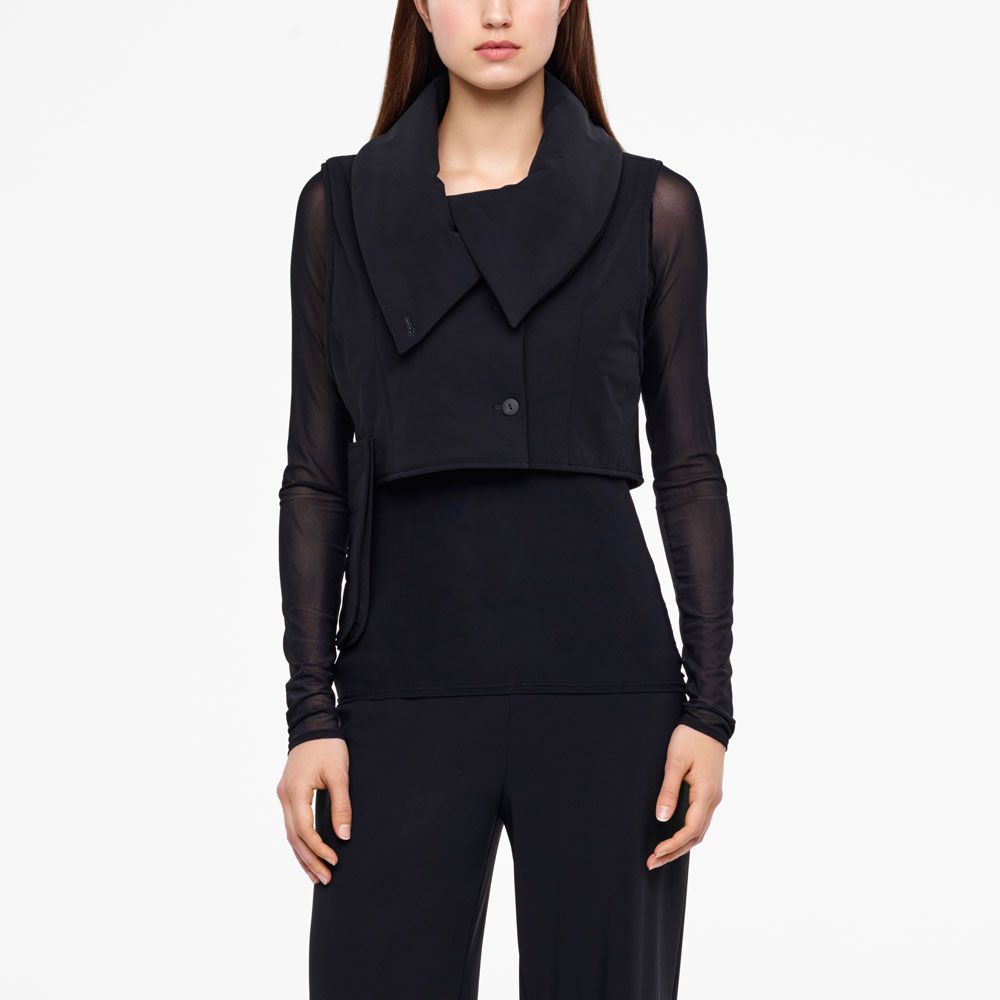 Sarah Pacini MANTEAU COURT SANS MANCHE De face